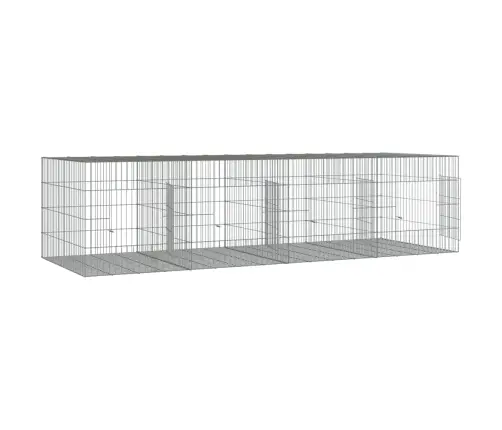 4-Paneļu Trušu Būris, 217X79X54 Cm, Cinkota Dzelzs Vidaxl