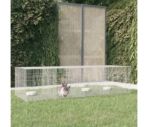 4-Paneļu Trušu Būris, 217X79X54 Cm, Cinkota Dzelzs Vidaxl