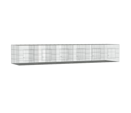 Triušių Narvas, 6 Segmentai, 327X79X54cm Galvanizuota Geležis