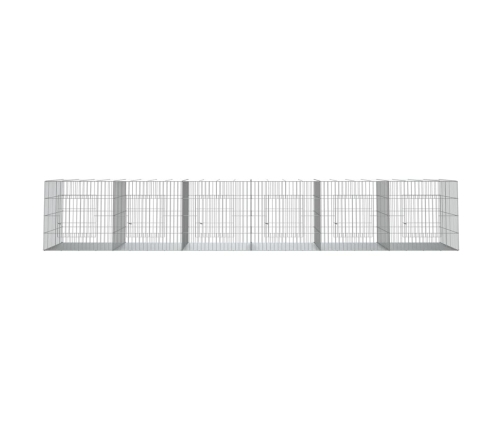 Triušių Narvas, 6 Segmentai, 327X79X54cm Galvanizuota Geležis
