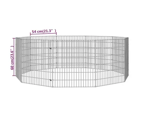 Loomade Aedik 10 Paneeli 54X60 Cm Tsingitud Raud