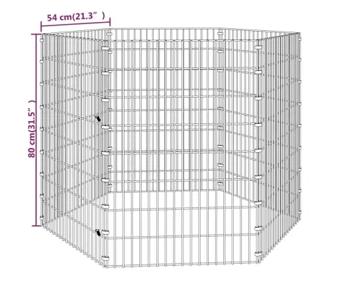 Dzīvnieku Sētiņa, 6 Paneļi, 54X80 Cm, Cinkota Dzelzs Vidaxl