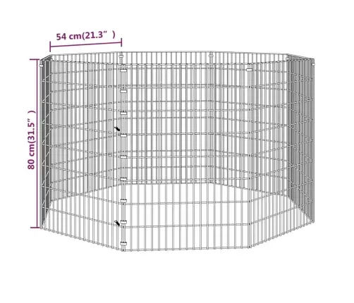 Dzīvnieku Sētiņa, 8 Paneļi, 54X80 Cm, Cinkota Dzelzs Vidaxl