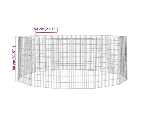 Dzīvnieku Sētiņa, 12 Paneļi, 54X80 Cm, Cinkota Dzelzs Vidaxl