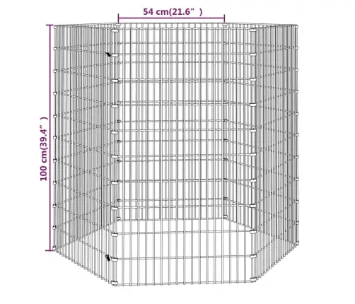Loomade Aedik 6 Paneeli 54X100 Cm Tsingitud Raud