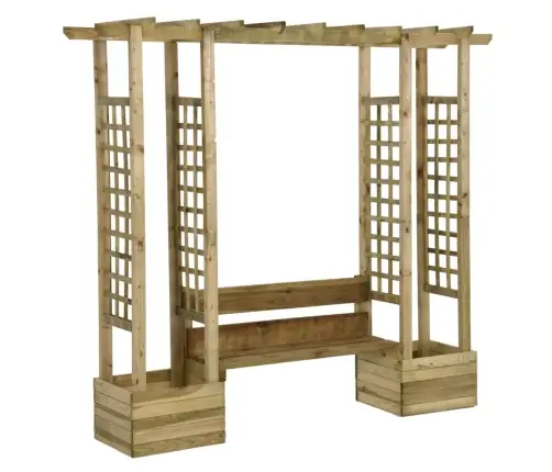 Dārza Pergola Ar Solu Un Puķu Kastēm, Impregnēts Priedes Koks Vidaxl