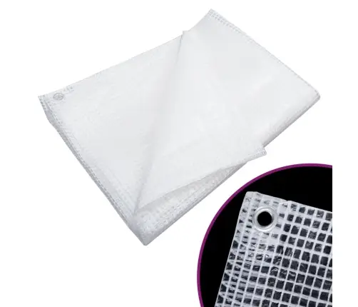 Brezenta Pārklājs, Smalki Austs, 140 G/M², 6X12 M, Balts Vidaxl