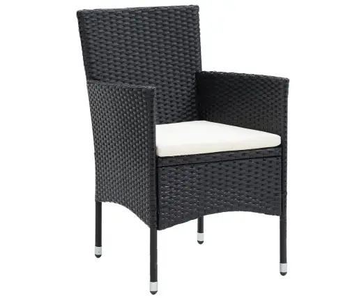 3-Daļīgs Dārza Mēbeļu Komplekts, Pe Rotangpalma, Melns Vidaxl