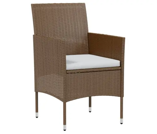 3-Daļīgs Dārza Mēbeļu Komplekts, Pe Rotangpalma, Brūni Vidaxl