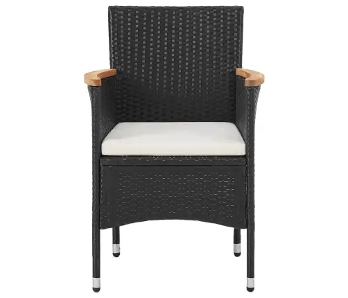 Sodo Valgomojo Baldų Komplektas, 3 Dalių, Juodas, Poliratanas