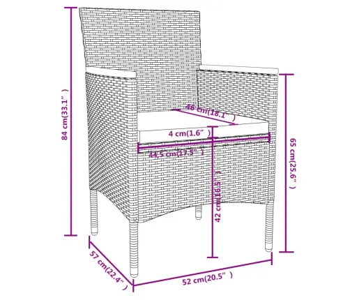 Sodo Valgomojo Baldų Komplektas, 3 Dalių, Juodas, Poliratanas