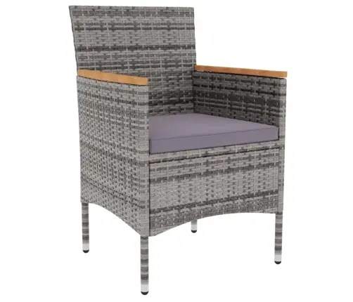 3-Daļīgs Dārza Mēbeļu Komplekts, Pelēka Pe Rotangpalma Vidaxl