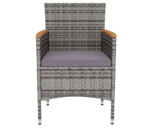 3-Daļīgs Dārza Mēbeļu Komplekts, Pelēka Pe Rotangpalma Vidaxl