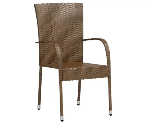 3-Daļīgs Dārza Mēbeļu Komplekts, Brūna Pe Rotangpalma Vidaxl