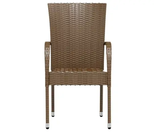 3-Daļīgs Dārza Mēbeļu Komplekts, Brūna Pe Rotangpalma Vidaxl