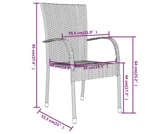 3-Daļīgs Dārza Mēbeļu Komplekts, Brūna Pe Rotangpalma Vidaxl