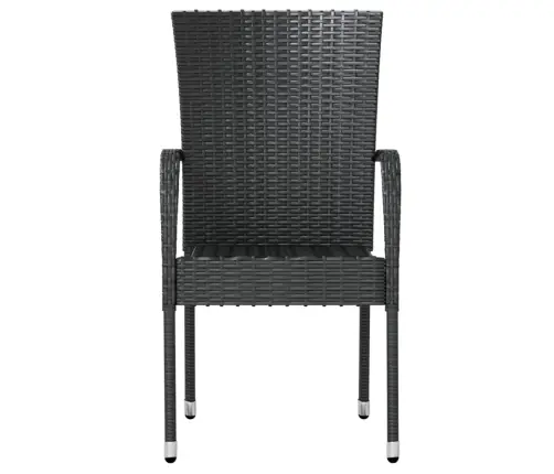 3-Daļīgs Dārza Mēbeļu Komplekts, Pe Rotangpalma, Melns Vidaxl