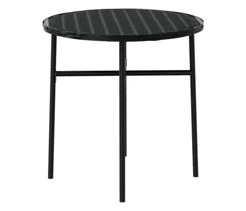 3-Daļīgs Dārza Mēbeļu Komplekts, Pe Rotangpalma, Melns Vidaxl