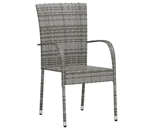 3-Daļīgs Dārza Mēbeļu Komplekts, Pelēka Pe Rotangpalma Vidaxl