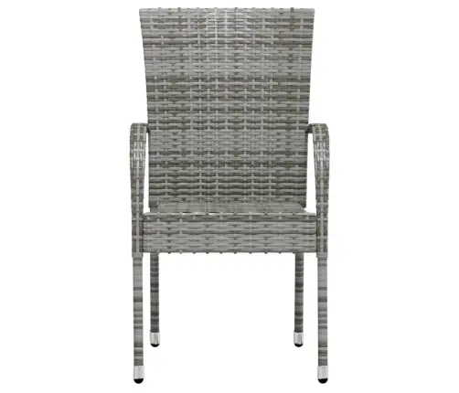 3-Daļīgs Dārza Mēbeļu Komplekts, Pelēka Pe Rotangpalma Vidaxl