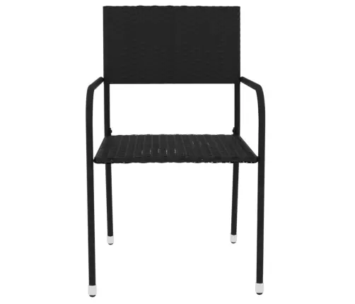 Sodo Valgomojo Baldų Komplektas, 3 Dalių, Juodas, Poliratanas