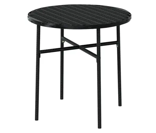 Sodo Valgomojo Baldų Komplektas, 3 Dalių, Juodas, Poliratanas