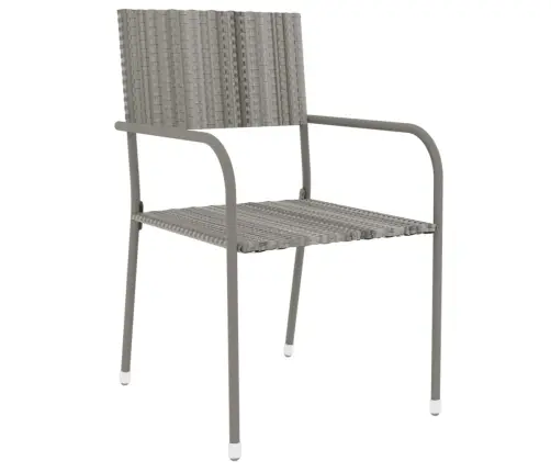 3-Daļīgs Dārza Mēbeļu Komplekts, Pelēka Pe Rotangpalma Vidaxl