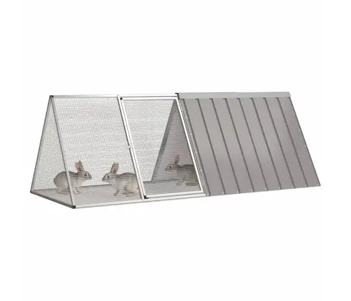 Trušu Būris, Pelēks, 201,5X80,5X71 Cm, Cinkots Tērauds Vidaxl