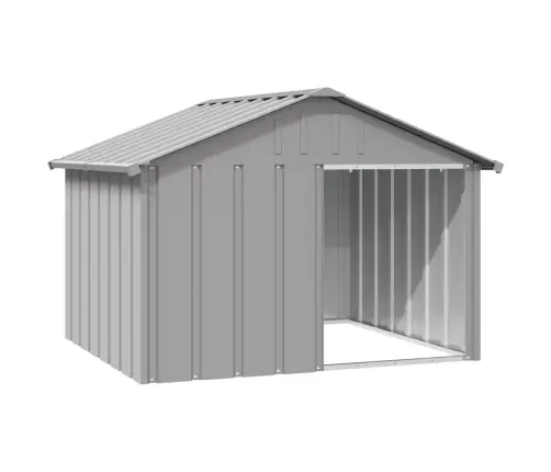 Suņu Būda, Pelēka, 116,5X103X81,5 Cm, Cinkots Tērauds Vidaxl