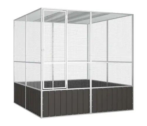 Putnu Būris, Antracītpelēks, 213,5X217,5X211,5 Cm, Tērauds Vidaxl