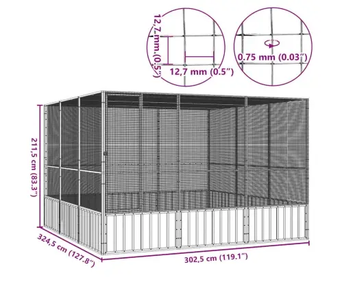 Linnupuur, Hall, 302,5 X 324,5 X 211,5 cm Tsingitud Teras