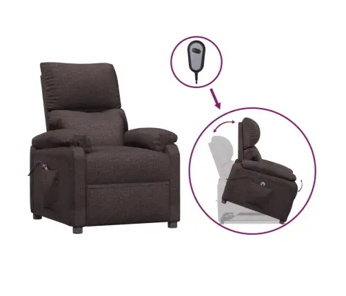 Püsti Tõusmist Toetav Tugitool, Tumepruun, Kangas