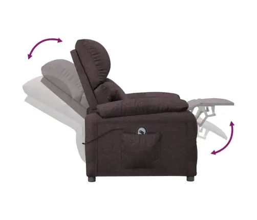 Püsti Tõusmist Toetav Tugitool, Tumepruun, Kangas