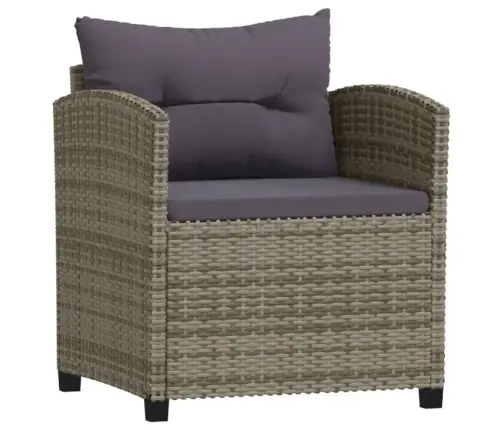 3-Daļīgs Dārza Atpūtas Mēbeļu Komplekts, Pelēka Pe Rotangpalma Vidaxl