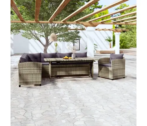 3-Daļīgs Dārza Atpūtas Mēbeļu Komplekts, Pelēka Pe Rotangpalma Vidaxl