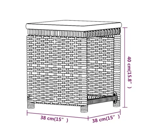 6-Daļīgs Dārza Mēbeļu Komplekts, Matrači, Pe Rotangpalma Vidaxl