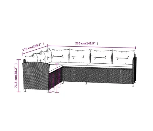 6-Daļīgs Dārza Mēbeļu Komplekts, Matrači, Pe Rotangpalma Vidaxl