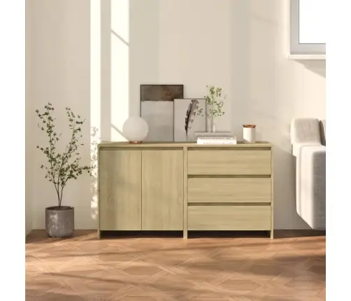 Kumodes, 2 Gab., Ozolkoka Krāsa, Inženierijas Koks Vidaxl