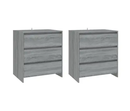 Kumodes, 3 Gab., Pelēcīga Ozolkoka Krāsa, Inženierijas Koks Vidaxl