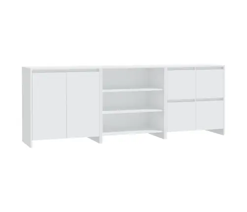 Kumodes, 3 Gab., Baltas, Inženierijas Koks Vidaxl