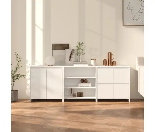 Kumodes, 3 Gab., Baltas, Inženierijas Koks Vidaxl