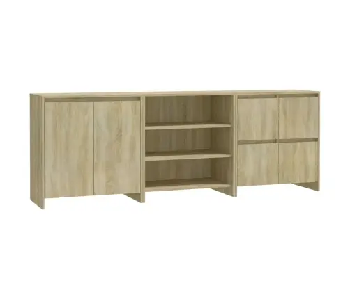 Kumodes, 3 Gab., Ozolkoka Krāsa, Inženierijas Koks Vidaxl