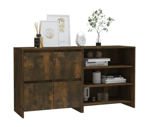 Šoninė Spintelė, 2 Dalių, Dūminio Ąžuolo, Apdirbta Mediena