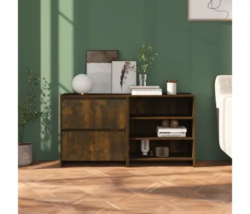 Šoninė Spintelė, 2 Dalių, Dūminio Ąžuolo, Apdirbta Mediena