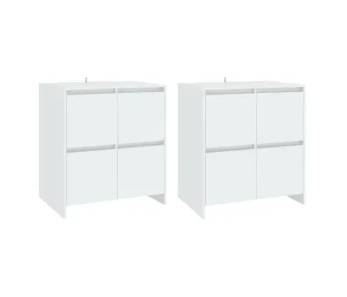 Puhvetkapp 2 Tk, Valge, 70 X 41 X 75 cm Tehispuit