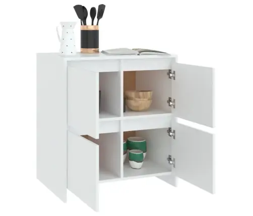 Puhvetkapp 2 Tk, Valge, 70 X 41 X 75 cm Tehispuit