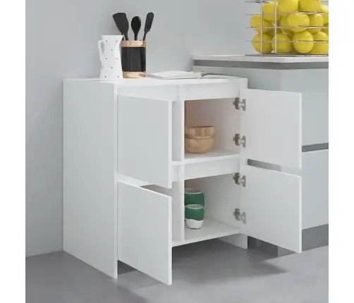 Puhvetkapp 2 Tk, Valge, 70 X 41 X 75 cm Tehispuit