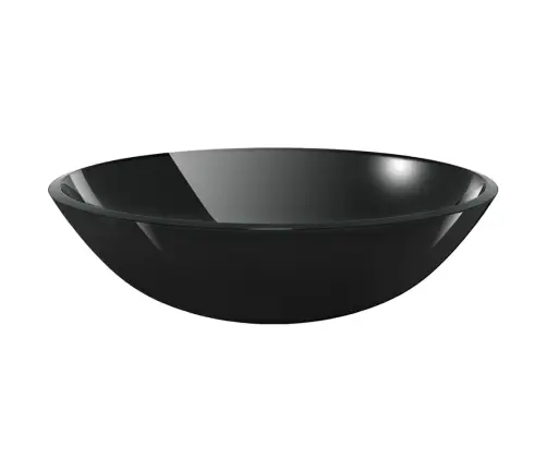 Vannitoavalamu Kraani Ja Äravoolupesaga, Must Karastatud Klaas