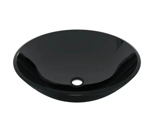 Vannitoavalamu Kraani Ja Äravoolupesaga, Must Karastatud Klaas