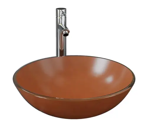 Vannasistabas Izlietne Ar Krānu Un Noteku, Brūns Rūdīts Stikls Vidaxl